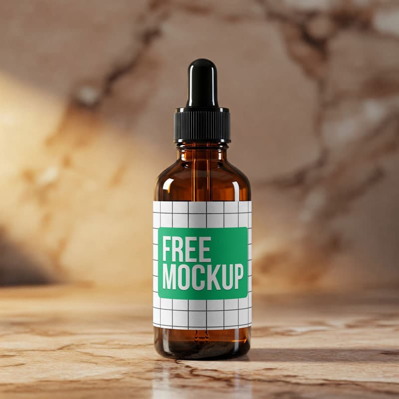 Custom Dropper Bottle Mockup PSD