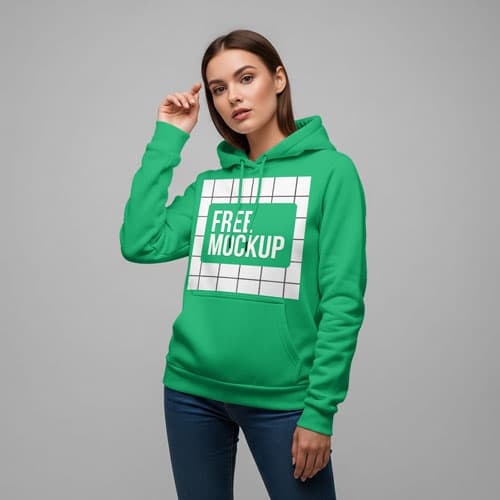 Free Female Model Hoodie Free Mockup PSD — Authentic Lifestyle PSD mockup for Adobe Photoshop