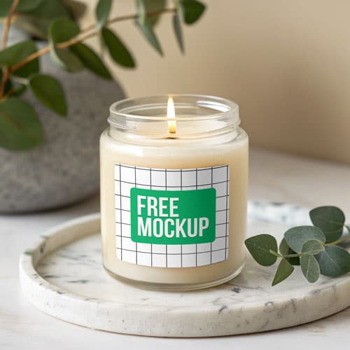 Elegant Candle Jar Mockup PSD — Premium Luxury Glass Packaging Display