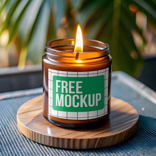 Serene Candle Jar Mockup PSD — Minimalist Relaxation Packaging Display