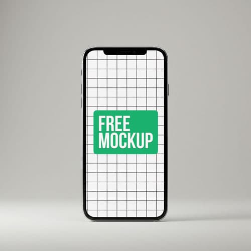Smartphone Mockup PSD — Clean Minimalist Front View Display