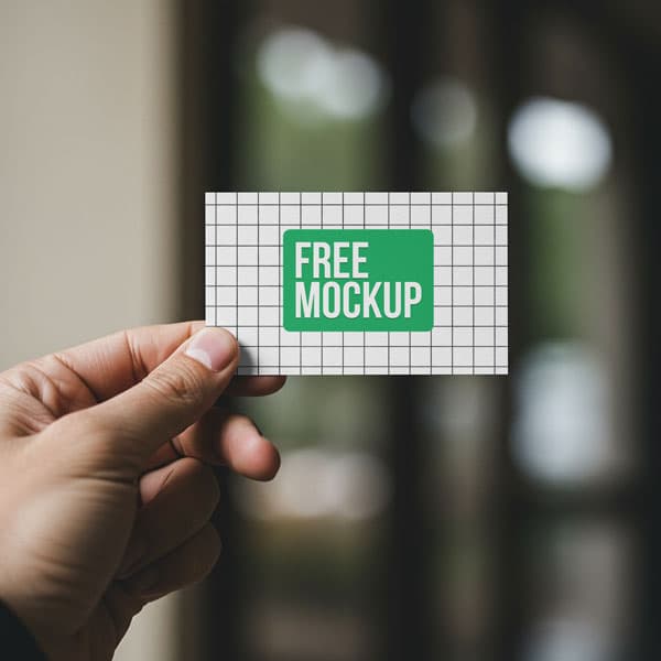 Free Business Card In Hand Mockup PSD