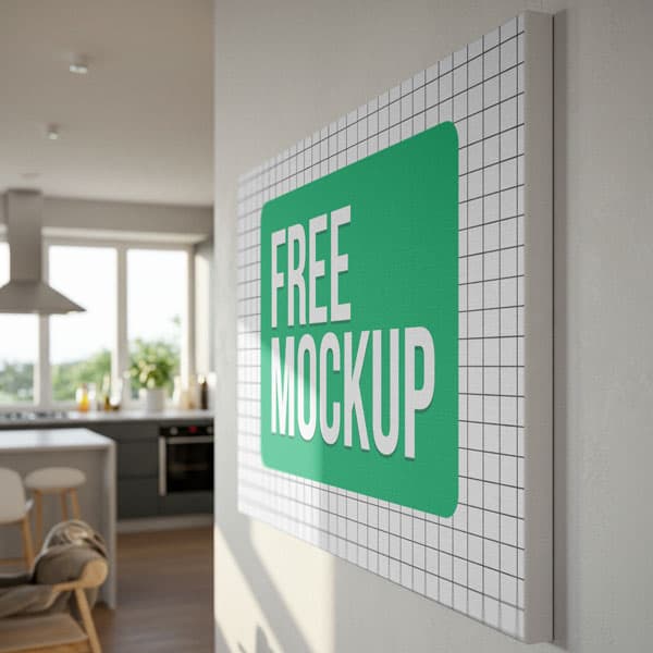Free Home Interior Canvas Mockup PSD