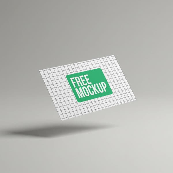 Floating Business Card Mockup PSD — Elegant Mid-Air Identity Display