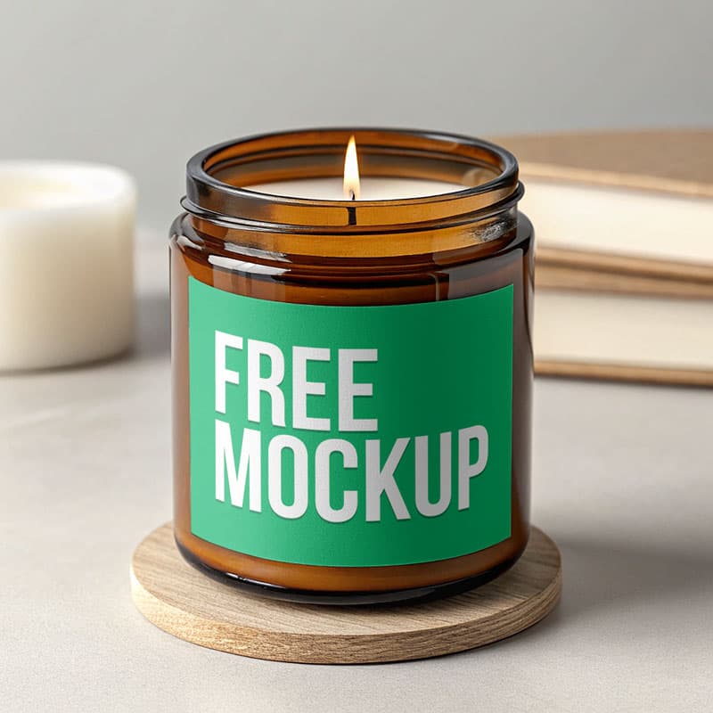 Custom Candle Mockup PSD
