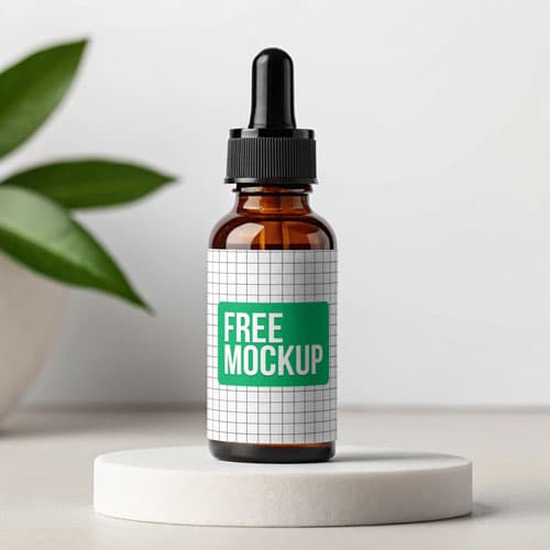 Free Dropper Bottle PSD Mockup Smart Layers — Premium Cosmetics