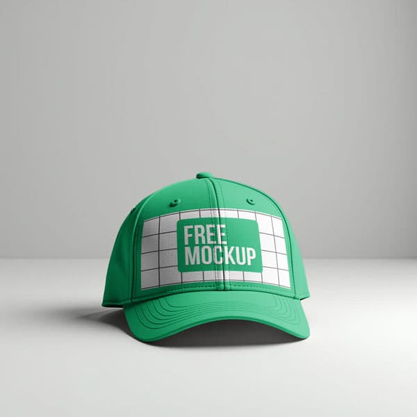 Free White Baseball Cap Mockup PSD — Clean Front View