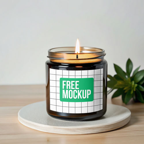 Free Minimalist Candle Jar Mockup PSD — Clean Aesthetic PSD mockup for Adobe Photoshop