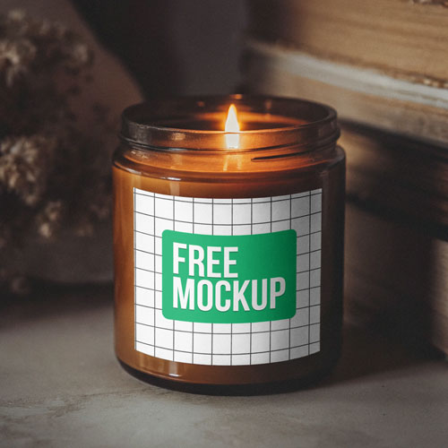 Free Moody Candle Jar Mockup PSD — Dark Aesthetic PSD mockup for Adobe Photoshop