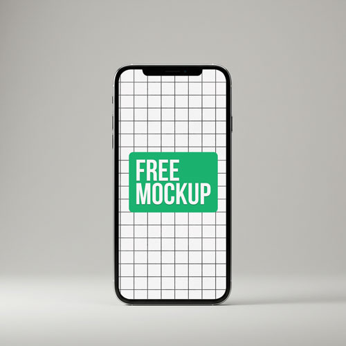 Free Smartphone PSD Mockup Minimalist Front View — Clean Tech PSD mockup for Adobe Photoshop