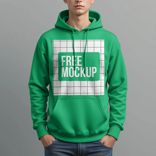 Free Front View Hoodie Free Mockup PSD — Clean Apparel PSD mockup for Adobe Photoshop
