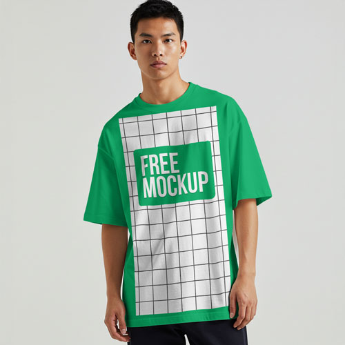 Oversized T-Shirt Free Mockup PSD — Streetwear Essential