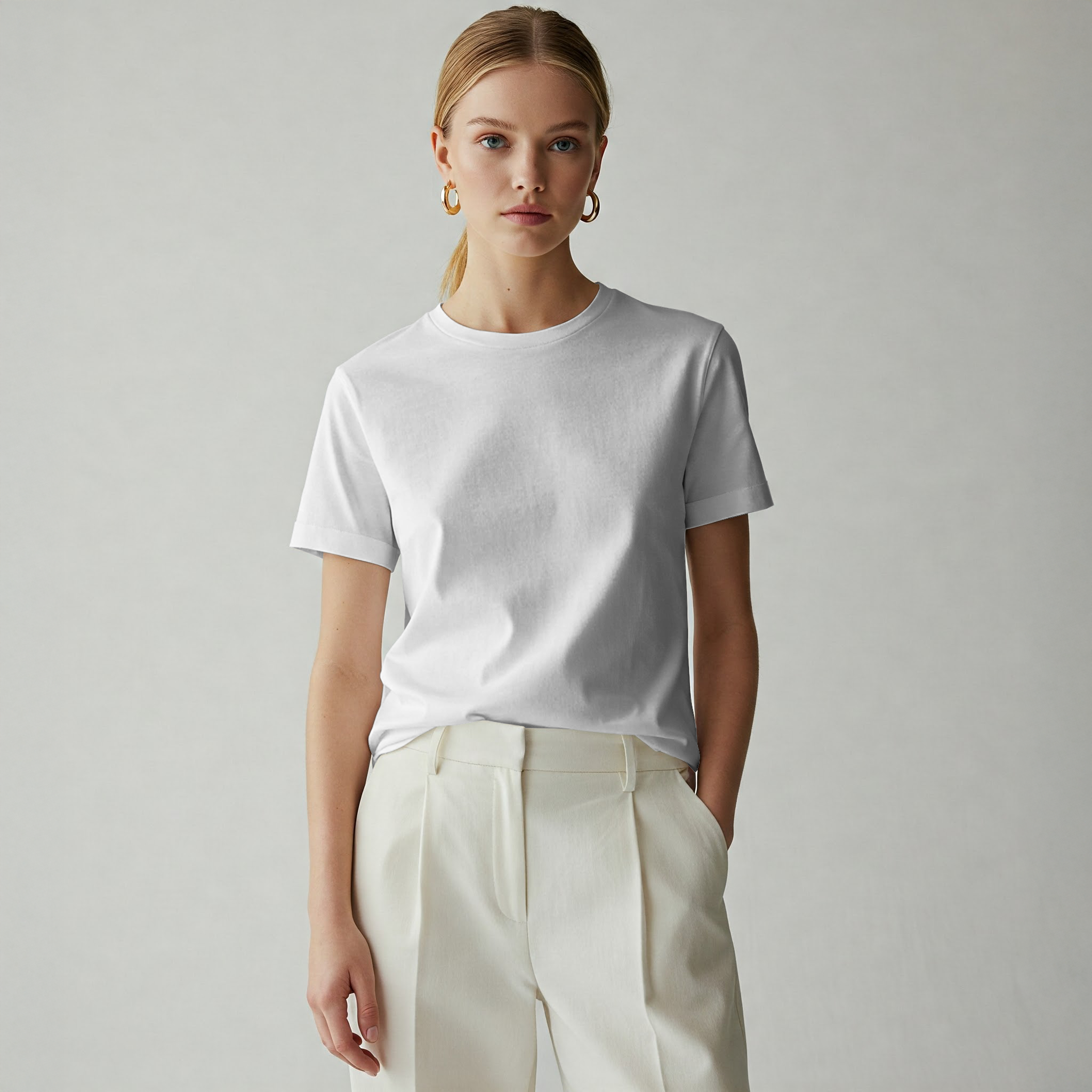 Free Online T-Shirt Mockup — Pristine Studio Front View