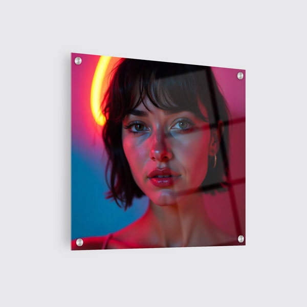 Free Square Acrylic Print Mockup PSD