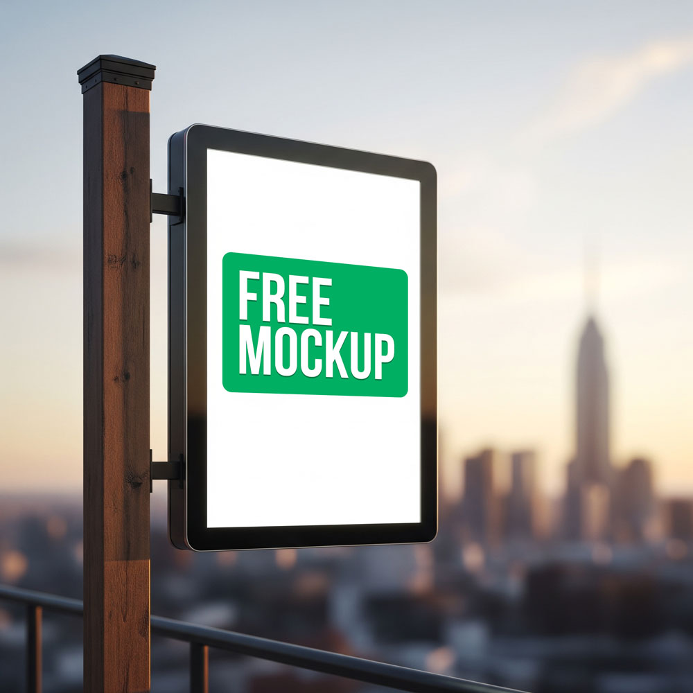 Realistic Free Signboard Mockup PSD