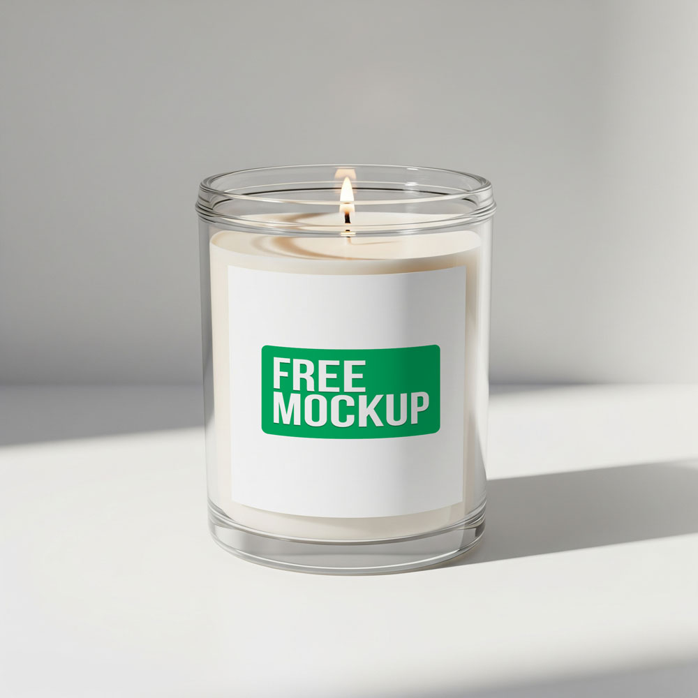 Elegant Free Candle Jar Mockup PSD