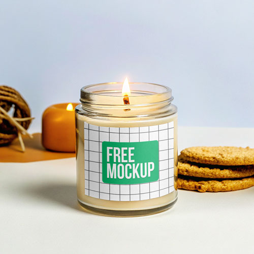 Free Candle Jar Mockup
